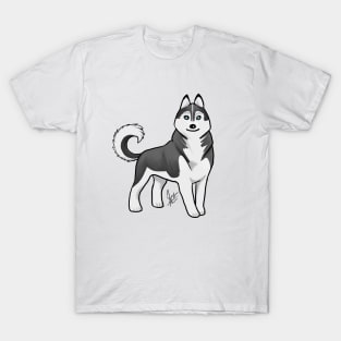 Dog - Siberian Husky - Black T-Shirt